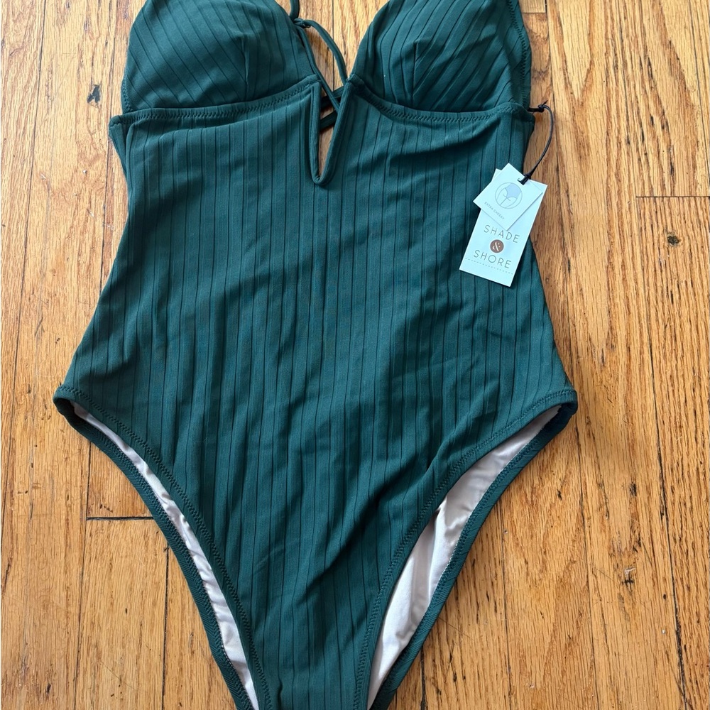 NWT Shade & Shore Green One Piece Swimsuit